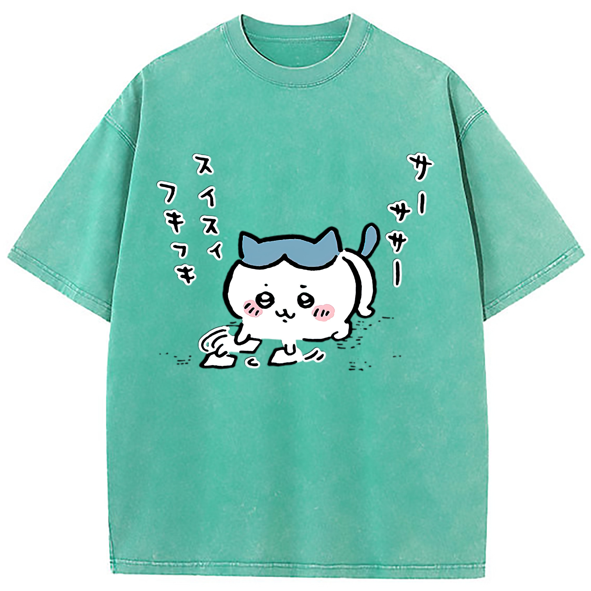 （画像用） ちいかわ ハチワレ Chii-kawa hachiware 綿100% ヴィンテージ風 半袖Tシャツ（フロントプリント）